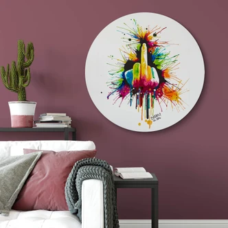 Alu-Dibond Buttafly - Fuck the System - Rund Alu-Dibond Buttafly - Fuck the System - Rund