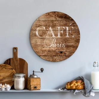 Alu-Dibond Café Paris - Rund 