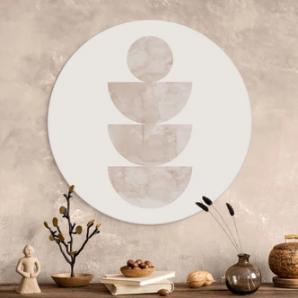 Wandbild Geometrisches Gleichgewicht - Abstrakte Komposition - Costa - Alu-Dibond Rund 