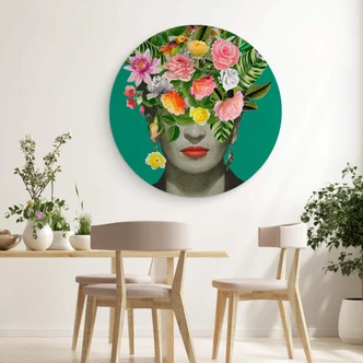 Alu-Dibond Frida Floral Studio - Portrait Frida - Rund 