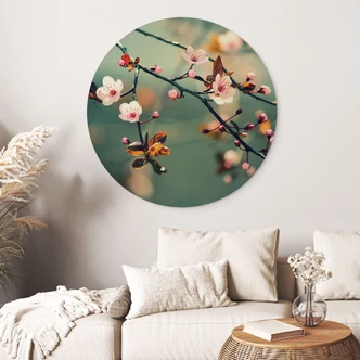 Wanddecoratie Ontwaken Lente - Aluminium Dibond Rond 