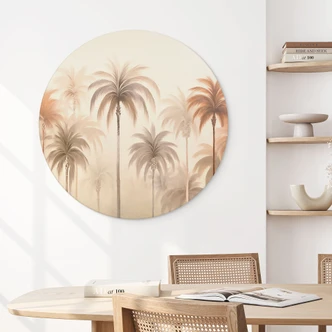 Dibond Wanddecoratie Tropisch landschap met palmbomen - Haase 