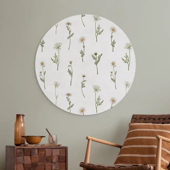 Aluminium Dibond Meadow Romance med markblomster - Kikki Belle - Rund 