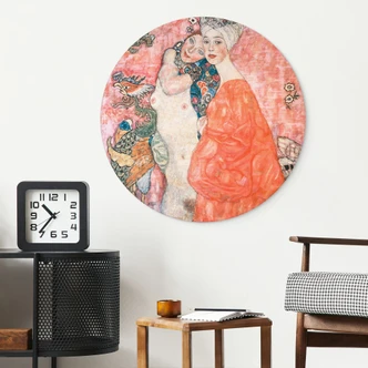 Wandbild Klimt - Die Freundinnen - Alu-Dibond Rund 