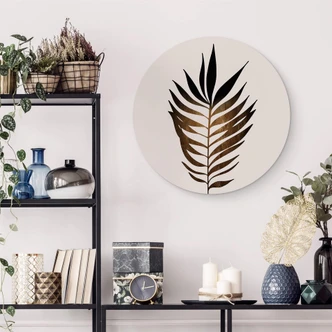 Wandcirkel Kubistika - Golden Leaf 