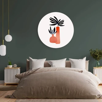 Wandbild Kubistika - Märchenpflanzen - Alu-Dibond Rund 
