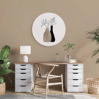 Wandcirkel Kubistika - Minimalistic Plants 