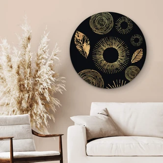 Alu-Dibond Kubistika - Schimmer in der Dunkelheit - Rund 