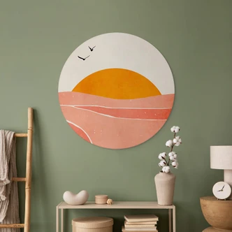 Cerchio a muro Alba in campagna rotonda - Kubistika Cerchio a muro Alba in campagna rotonda - Kubistika