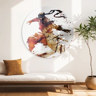 Wandbild Fliegender Ninja - Kulik - Alu-Dibond - Rund Wandbild Fliegender Ninja - Kulik - Alu-Dibond - Rund