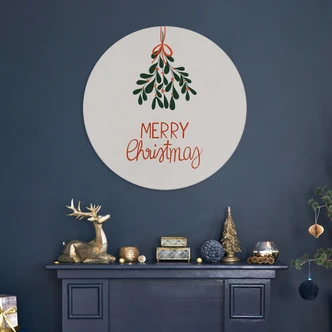 Stampe per pareti Buon Natale con vischio - Lisboa - Alu-Dibond Round Stampe per pareti Buon Natale con vischio - Lisboa - Alu-Dibond Round