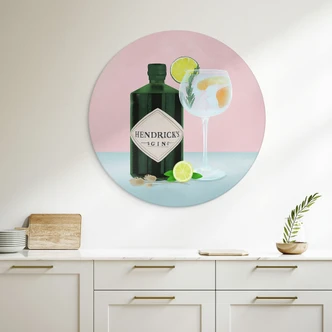 Wandbild Gin Tonic Cocktail - Lizde - Alu-Dibond - Rund Wandbild Gin Tonic Cocktail - Lizde - Alu-Dibond - Rund