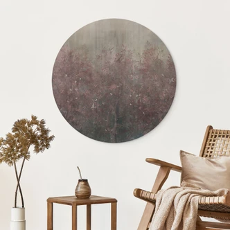 Wanddecoratie Bos in warme herfsttinten - Ms Tiff - Alu-Dibond Rond 