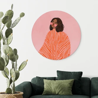 Stampe per pareti con coperta arancione - Müller - Alu dibond - Tondo Stampe per pareti con coperta arancione - Müller - Alu dibond - Tondo