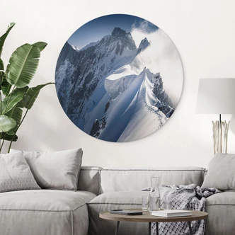 Stampe per pareti Vetta del Monte Bianco - Nienartowicz - Alu-Dibond Round 