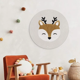 Wandcirkel Orara Studio - Schattig Rendier 
