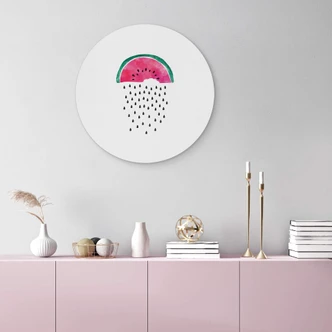 Alu-Dibond Orara Studio - Wassermelonen Regen - Rund 