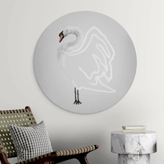 Wandcirkel Zwaan illustratie - Roberg 