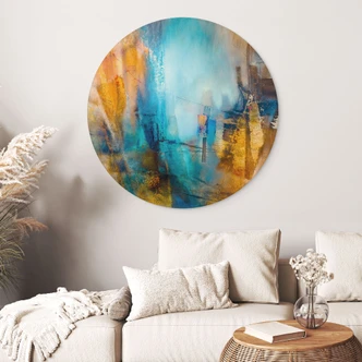 Wanddecoratie Ver blauw licht - Schmucker - Alu-Dibond Rond 
