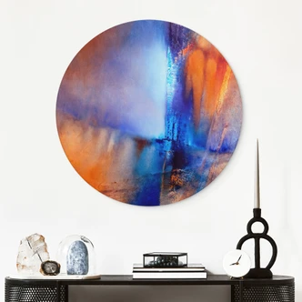 Wandbild Kontrast aus Eis und Glut - Schmucker - Alu-Dibond Rund 