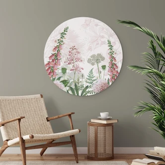 Wandcirkel Sir Edward - Pink Flowers Wandcirkel Sir Edward - Pink Flowers