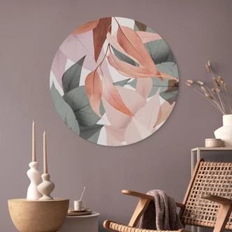 Alu-Dibond Kleurrijke eucalyptusbladeren - Sisi & Seb - Rond 