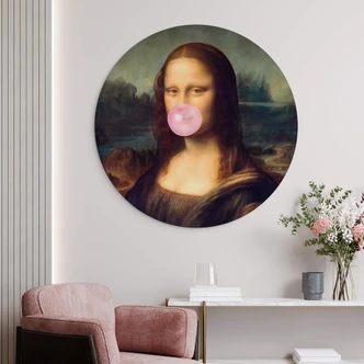 Wandbild Taudalpoi - Mona Lisa mit Kaugummi - Alu-Dibond Rund 