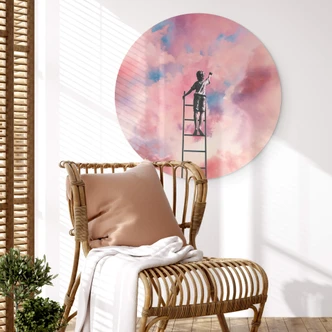 Alu-Dibond Wall Circle Taudalpoi - Painting Clouds 