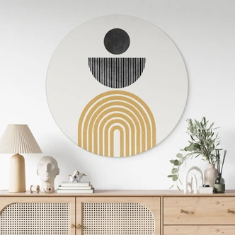 Wandbild Abstrakte Komposition mit Kreis und Halbbogen - The Miuus Studio - Alu-Dibond - Rund 