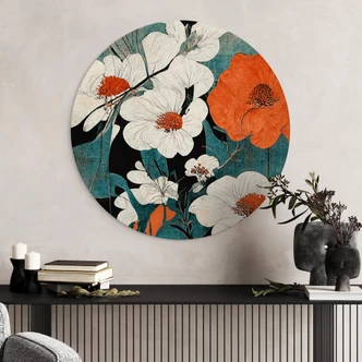 Wandcirkel Treechild - Asian Flowers Wandcirkel Treechild - Asian Flowers