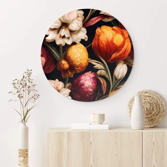 Wandcirkel Treechild - Bloemkelken in oker en roze Wandcirkel Treechild - Bloemkelken in oker en roze