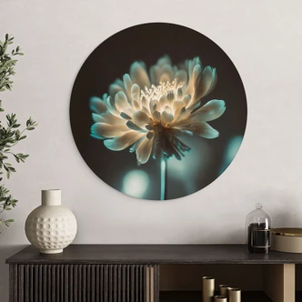 Wandbild Leuchtendes Blütenherz - Treechild - Alu-Dibond Rund 