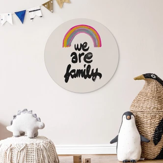 Rundes Wandbild We are family - Treechild - Alu-Dibond 