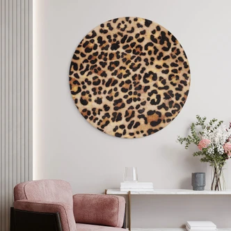 Wanddecoratie Wild Leopard - Dierenprint - Tunaboylu - Alu-Dibond Rond 