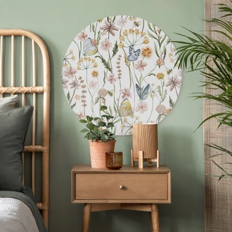 Wandcirkel Lenteweide met vlinders - UN Designs 