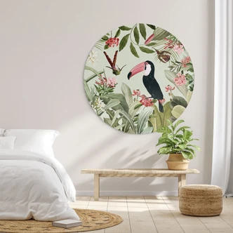 Wandcirkel Toekan in een jungleparadijs - UN Designs Wandcirkel Toekan in een jungleparadijs - UN Designs