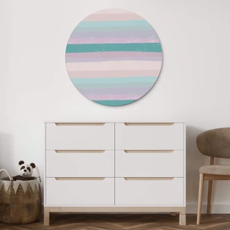 Wandbild Farbenfrohe Leichtigkeit - Alu-Dibond Rund - uplusmestudio 