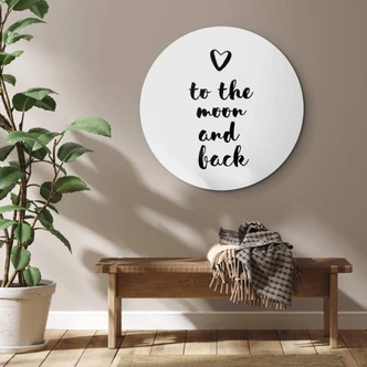 Alu-Dibond Love to the moon and back - Rund Alu-Dibond Love to the moon and back - Rund