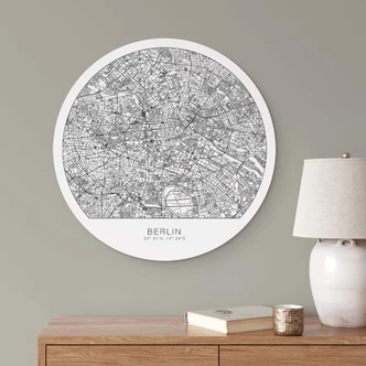 Tableau sur alu-Dibond plan de Berlin rond 
