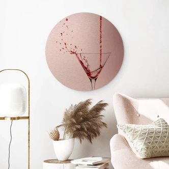 Alu-Dibond mit Kupfereffekt Pabst - Cocktail - Rund 