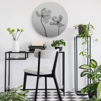 Dibond Schilderij met zilver effect Grønkjær - Tulpen 