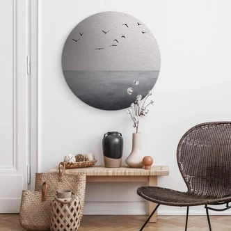 Dibond Schilderij met zilver effect Silent Lake 