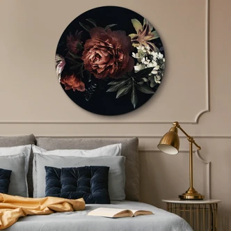 Alu-Dibond Wall Circle Flower Bouquet 