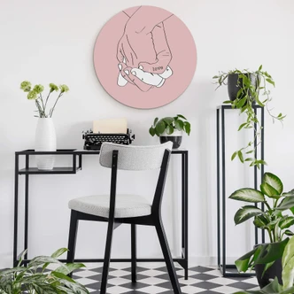 Wandcirkel Kubistika - Hand in Hand 