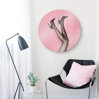 Glasbild 1X Studio - Heels - Rund 