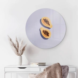 Glasbild 1X Studio - Papaya - Rund 