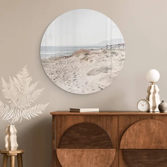 Glasbild 1X Studio - Strandaufgang an den Dünen - Rund Glasbild 1X Studio - Strandaufgang an den Dünen - Rund