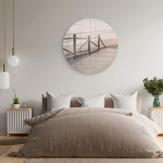 Glasbild 1X Studio - Weg zum Strand - Rund 