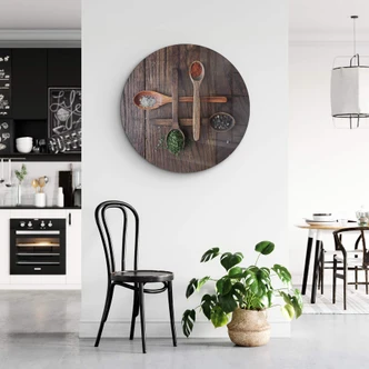 Glasbild Aleksandrova - Gewürz Variationen - Rund Glasbild Aleksandrova - Gewürz Variationen - Rund