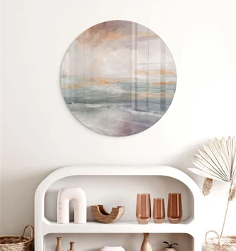 Glasbild Abstrakte Wellen im Licht der Dämmerung - Alpenglow Workshop - Rund 